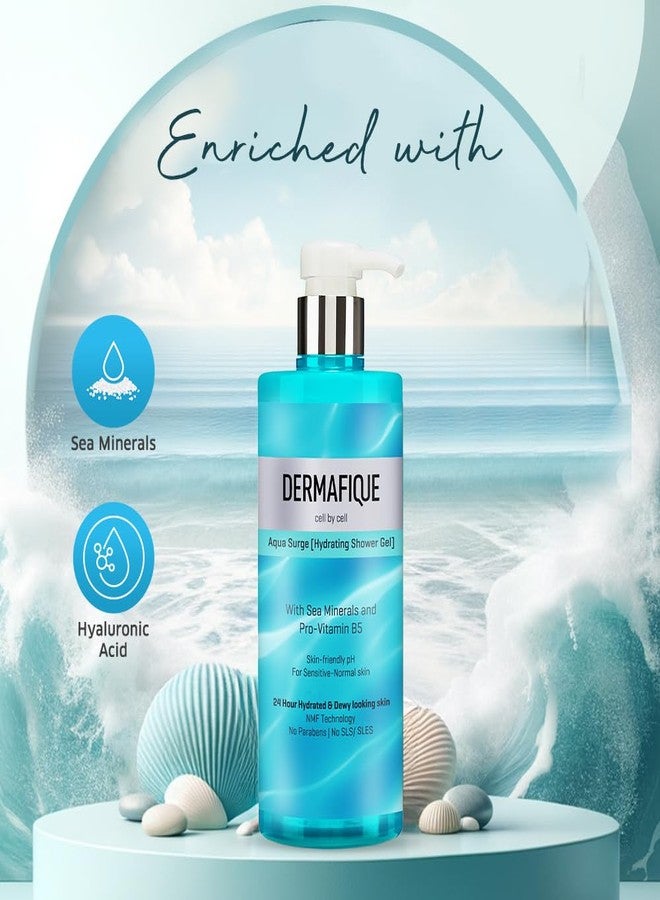 Dermafique Aqua Surge Shower Gel 500ml | 24 hr hydration, No Paraben/SLS, Pro Vitamin B5 & NMF | Sensitive, Dry, Oily, Normal Skin | Clinically & Dermat Tested on Indian skin | Body Wash for Women & Men - Image 4