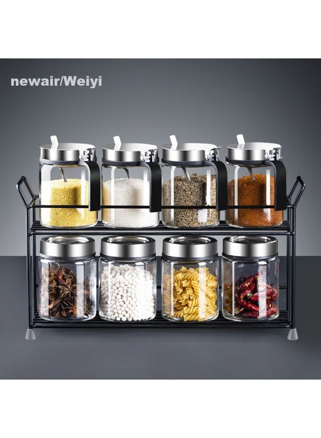 Newair Spice Rack Set With Salt Shaker, Seasoning Bottles, Spice Jars, Kitchen Storage Rack, 9-piece Set - Image 1