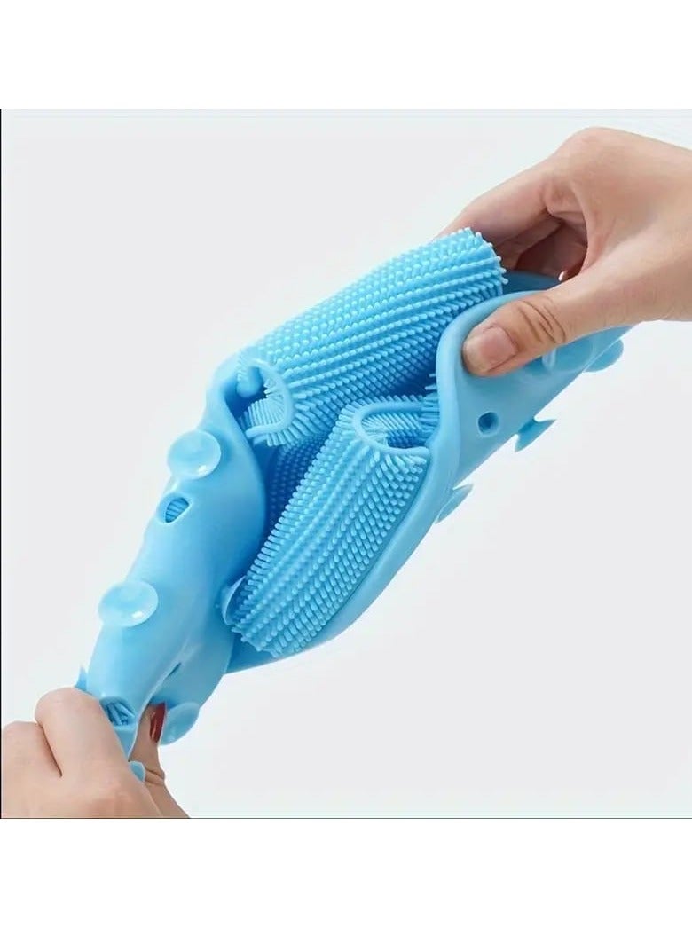 BAIG 2 Pcs Silicone Shower Foot Scrubber Foot Scrubber Foot Cleaner for Shower Silicone Washer Brush Massager Slipper with Non-Slip - Image 4