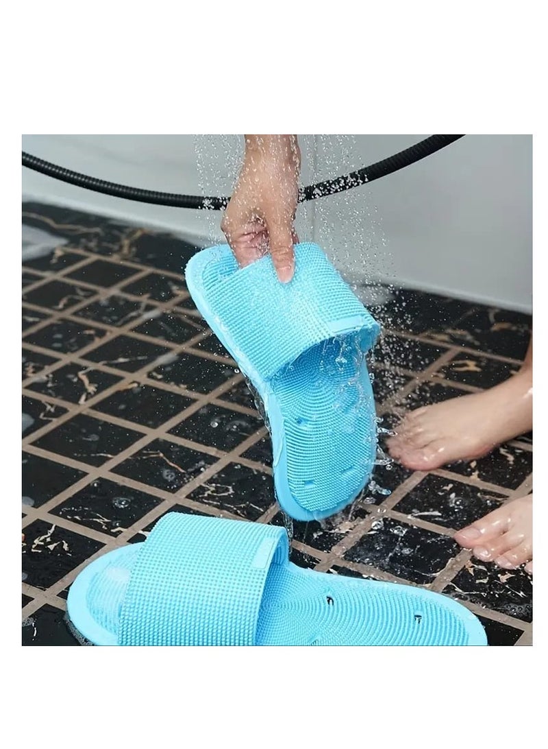 BAIG 2 Pcs Silicone Shower Foot Scrubber Foot Scrubber Foot Cleaner for Shower Silicone Washer Brush Massager Slipper with Non-Slip - Image 5
