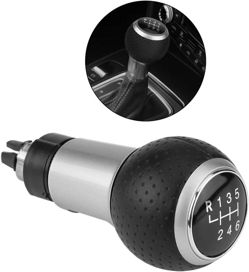 woobles 6 Speed Shift Knob Car Manual Gear Stick Shifter Head for A4 S4 B8 8K A5 8T Q5 8R for S LINE 2007-2015 (Silver) Silver - Image 4
