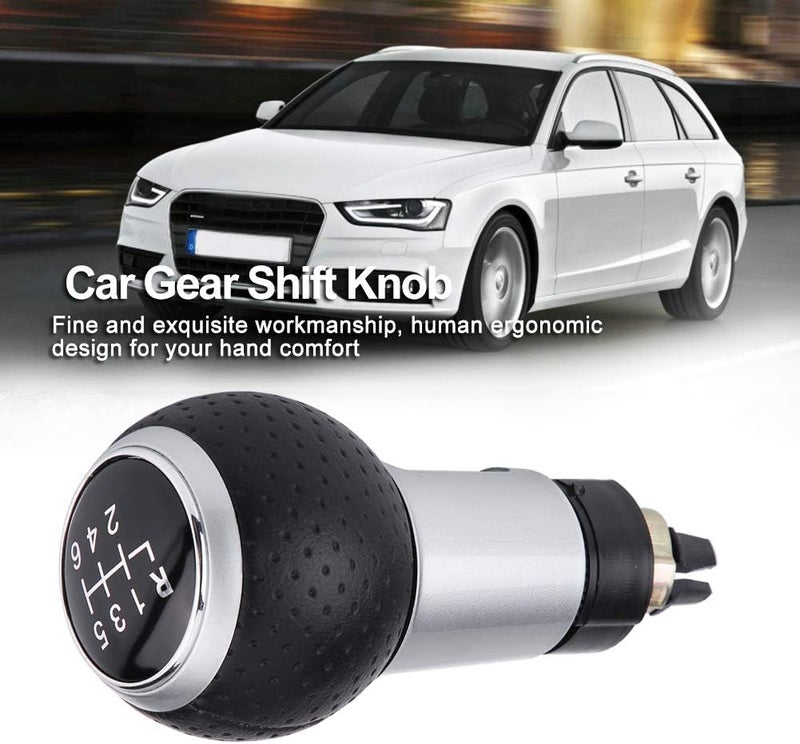 woobles 6 Speed Shift Knob Car Manual Gear Stick Shifter Head for A4 S4 B8 8K A5 8T Q5 8R for S LINE 2007-2015 (Silver) Silver - Image 3