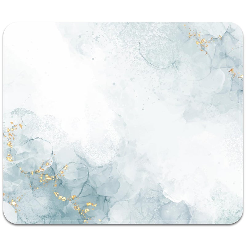 FROGIGO Square Mouse Pad with Stitched Edge, Premium Mousepad Washable Cloth. Computer Mouse Pad with Non-Slip Rubber Base, Mouse Pads for Computers Laptop Mouse 9.25x7.75x0.12 inch-Cyan Marble - Image 2