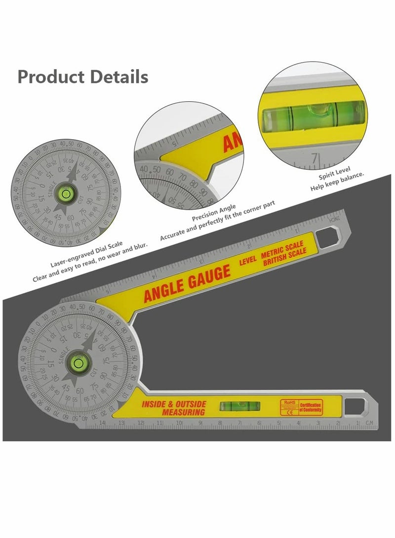Miter Saw Protractor 360° Portable Angle Finder Plastic Digital Angle Detection Ruler Rustproof Angle Finder Scale Accuracy Measuring Tool for Carpenter Joiner Plumber Building Trades - Image 3