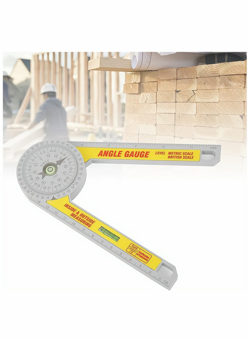 Miter Saw Protractor 360° Portable Angle Finder Plastic Digital Angle Detection Ruler Rustproof Angle Finder Scale Accuracy Measuring Tool for Carpenter Joiner Plumber Building Trades - Image 1