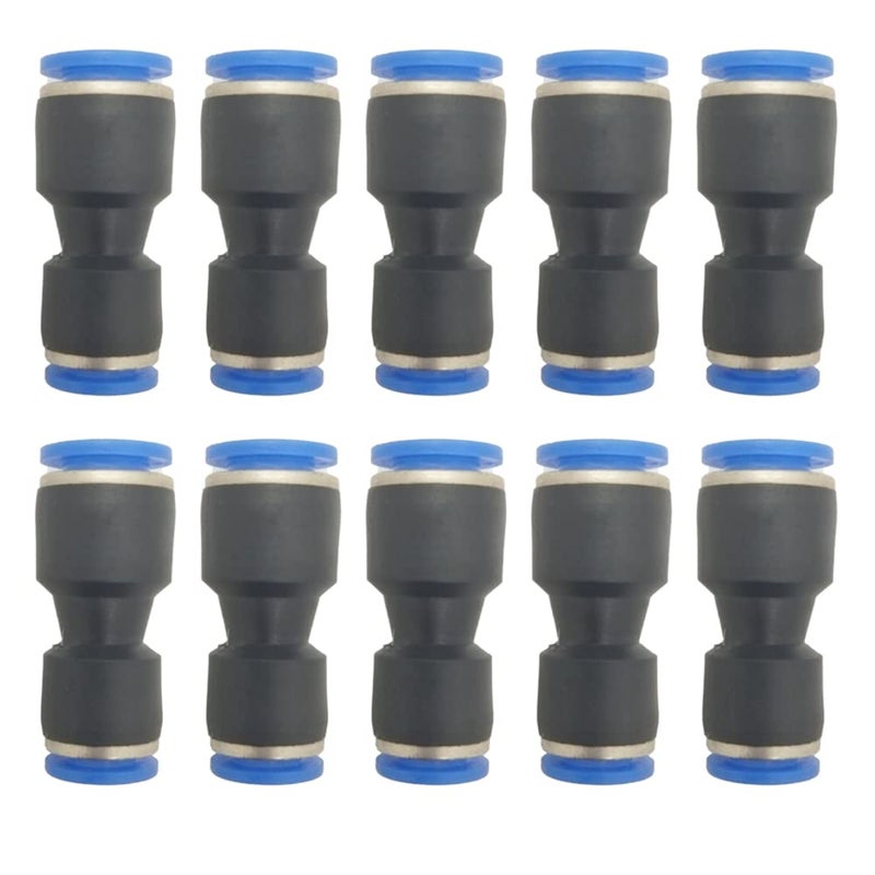 ROZESAZZ zjxed 5/16" OD x 1/4" OD Pneumatic quick Connector Push to Connect fittings Straight reducer Union/Coupler (Pack of 10) - Image 1