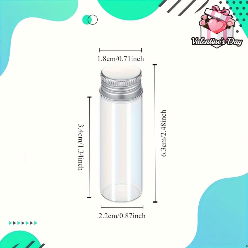 45 Pcs Clear PET Plastic Vials With Gold Aluminum Caps For Liquids And Cosmetics - Image 1