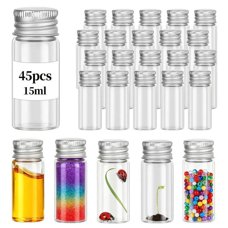 45 Pcs Clear PET Plastic Vials With Gold Aluminum Caps For Liquids And Cosmetics - Image 3
