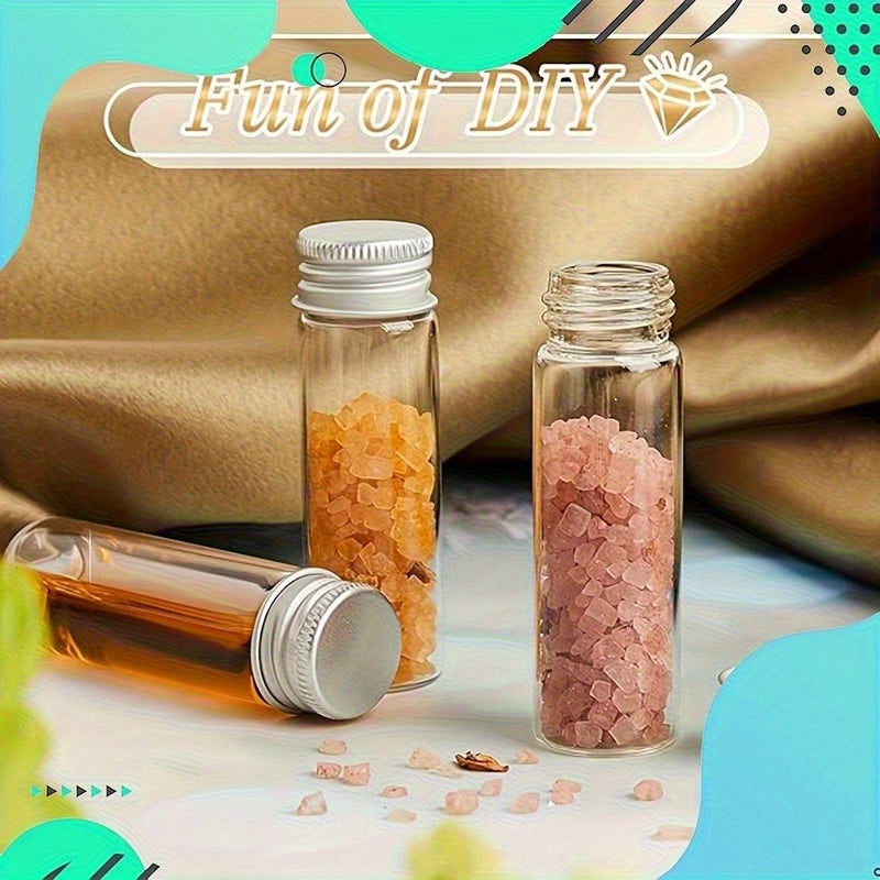 45 Pcs Clear PET Plastic Vials With Gold Aluminum Caps For Liquids And Cosmetics - Image 4