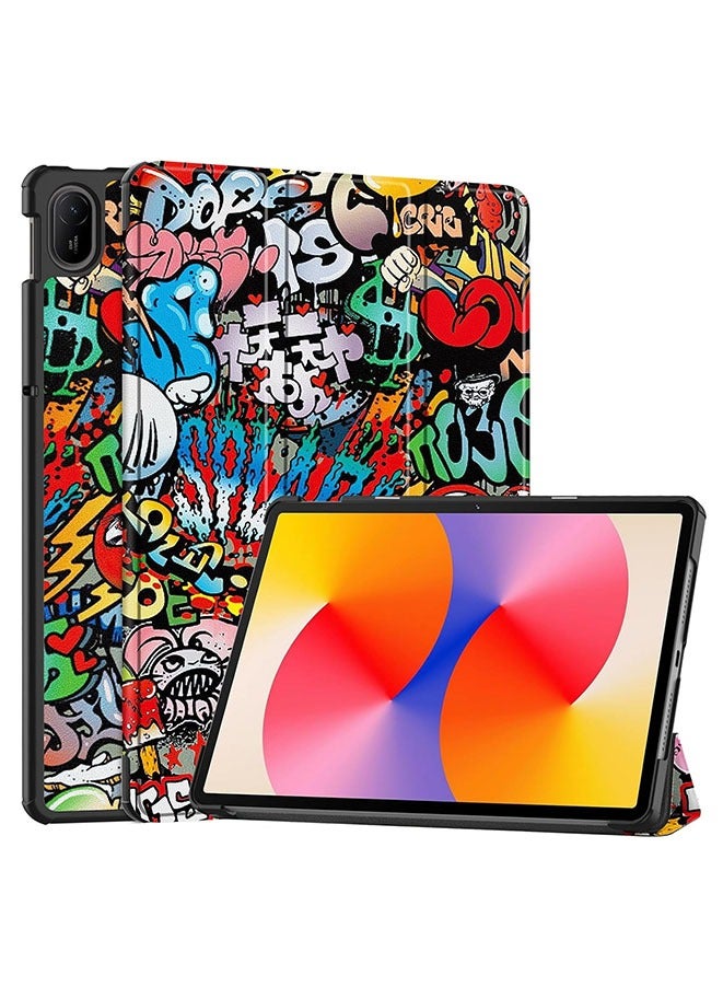 Muyixin حافظة واقية قابلة للطي لهواوي ميت باد SE مقاس 11 بوصة (2024)، خفيفة الوزن نحيفة ثلاثية الطي مضادة للصدمات غلاف مغناطيسي مع قاعدة جلدية مع خاصية الاستيقاظ/النوم التلقائي (جرافيتي) - Image 1