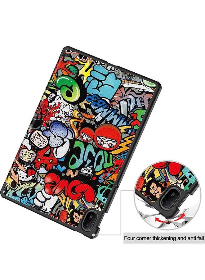 Muyixin حافظة واقية قابلة للطي لهواوي ميت باد SE مقاس 11 بوصة (2024)، خفيفة الوزن نحيفة ثلاثية الطي مضادة للصدمات غلاف مغناطيسي مع قاعدة جلدية مع خاصية الاستيقاظ/النوم التلقائي (جرافيتي) - Image 2