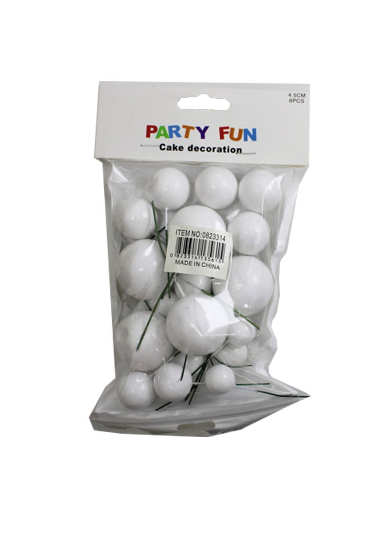 PARTY FUN Cake Decorative White Color Balls - Image 2