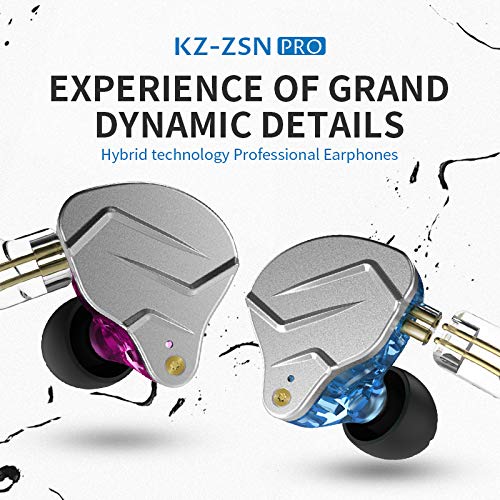 Linsoul KZ ZSN Pro Dual Driver 1BA+1DD Hybrid Metal Earphones HiFi in-Ear Monitor with Detachable Recessed 2Pin Cable, Zin Alloy Panel (Without Mic, Black) - Image 3