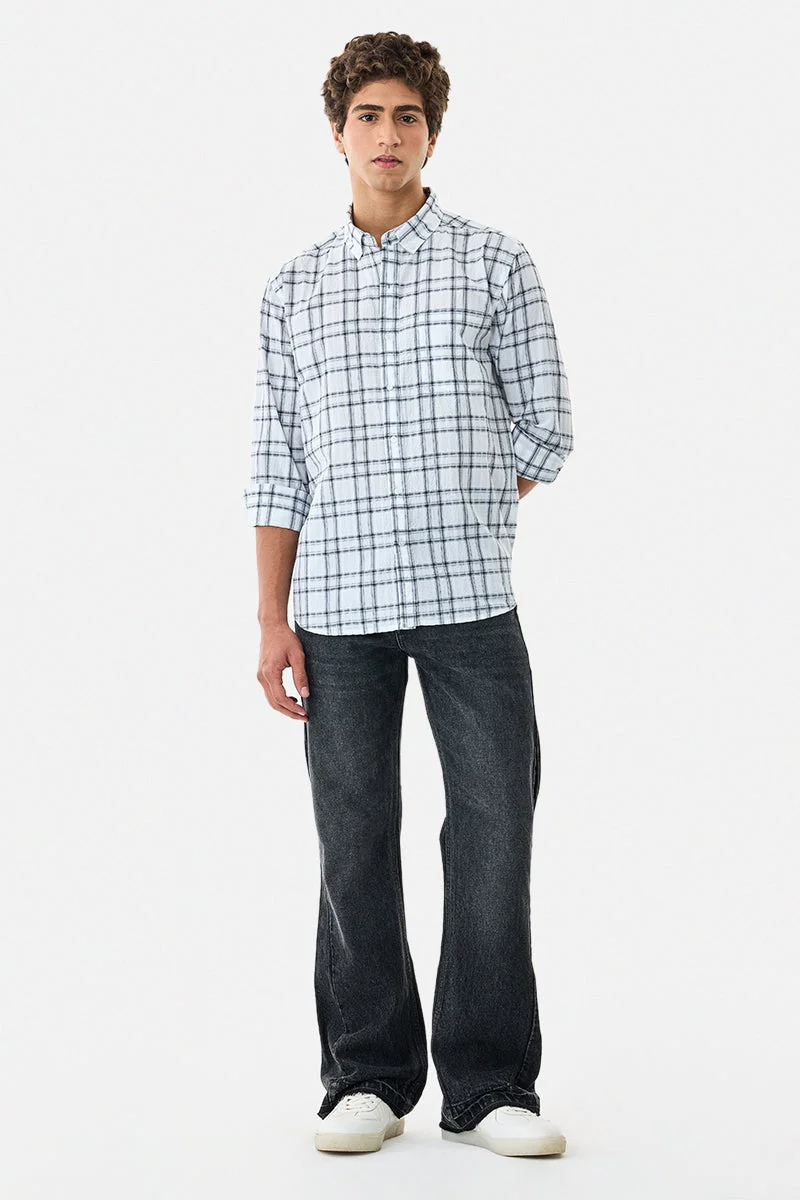 SNITCH Regular Fit Crushed Checks Shirt