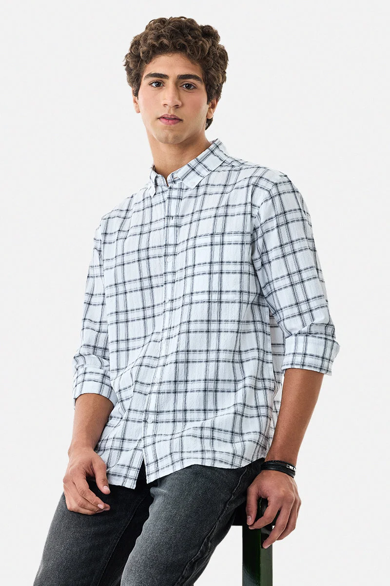 سنيتش قميص كاروهات مجعد بقصة عادية