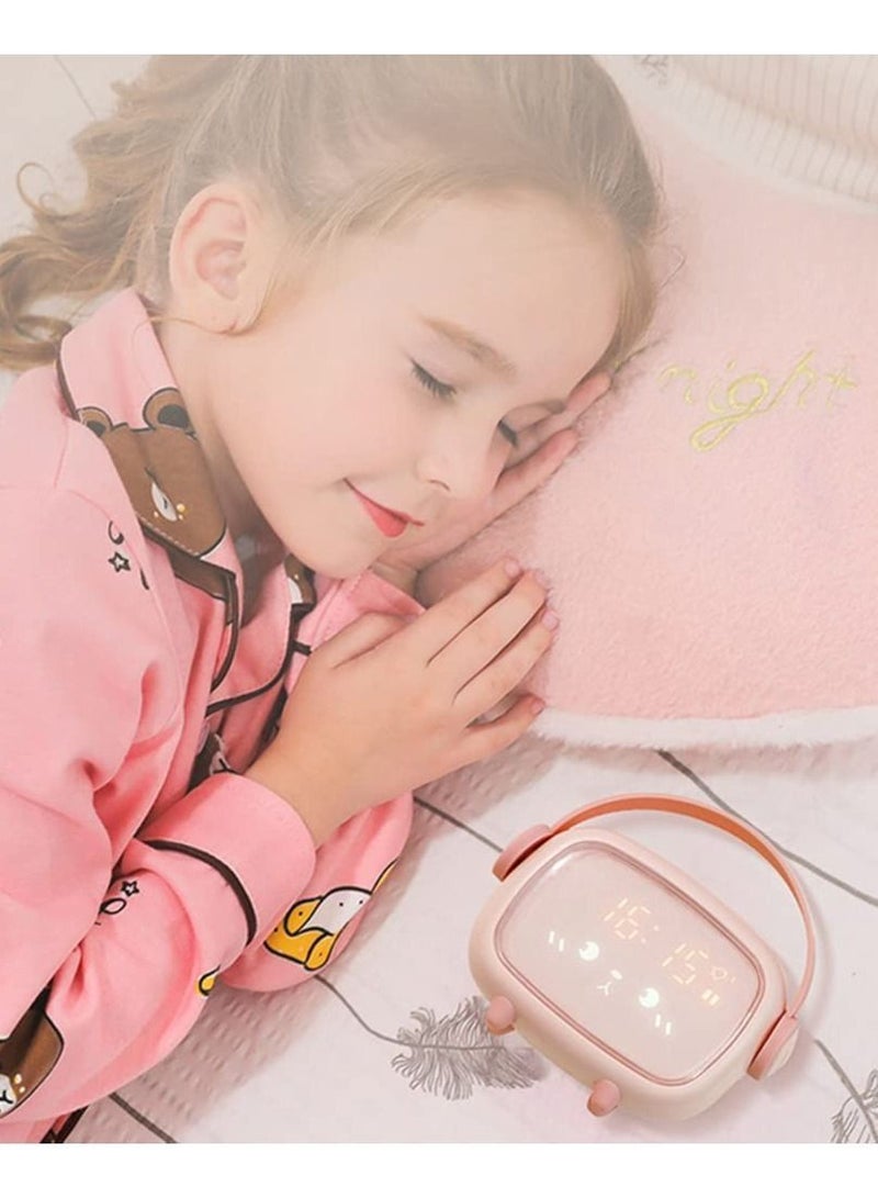 Y&D Kids Alarm Clock, LED Digital Wake Up Light & Night Children's Sleep Trainer 2 Alarms/ Snooze/ Voice Control Cute Bedside Lamp Clock for Girls Boys Bedroom  - Image 3