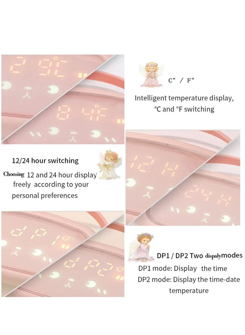 Y&D Kids Alarm Clock, LED Digital Wake Up Light & Night Children's Sleep Trainer 2 Alarms/ Snooze/ Voice Control Cute Bedside Lamp Clock for Girls Boys Bedroom  - Image 4