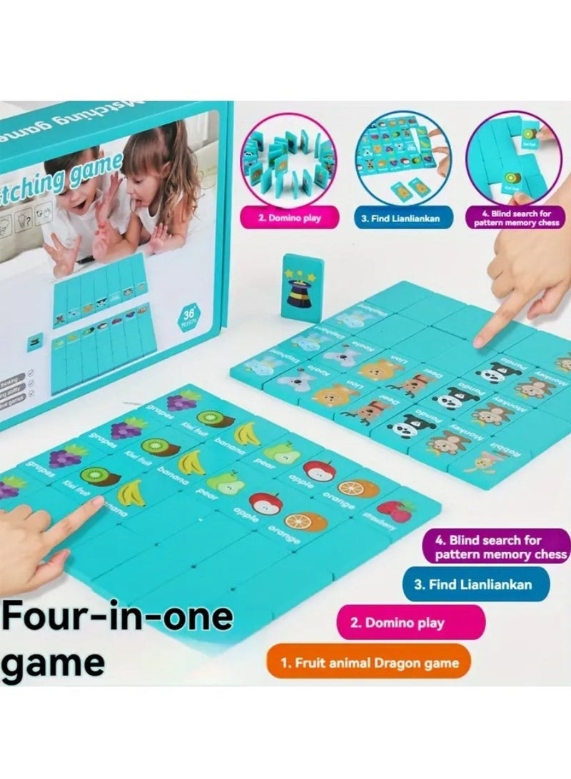 57PCS Educational Puzzle Toys for Kids, Domino Matching, Link Up Game, Memory Chess, Logic Thinking Training, Fun Stacking and Coordination Set - Image 2