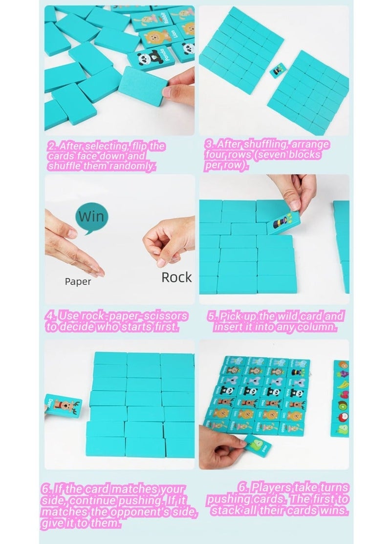 57 قطعة من ألعاب الألغاز التعليمية للأطفال، مطابقة الدومينو، لعبة الربط، شطرنج الذاكرة، تدريب التفكير المنطقي، مجموعة ممتعة للتكديس والتنسيق - Image 4