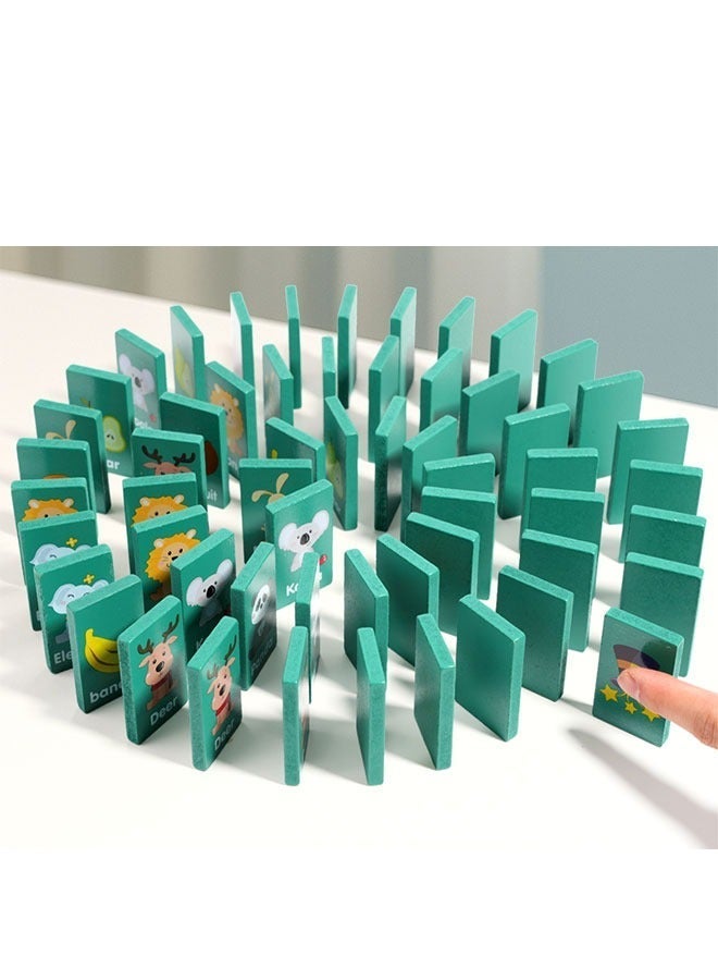 57 قطعة من ألعاب الألغاز التعليمية للأطفال، مطابقة الدومينو، لعبة الربط، شطرنج الذاكرة، تدريب التفكير المنطقي، مجموعة ممتعة للتكديس والتنسيق - Image 2