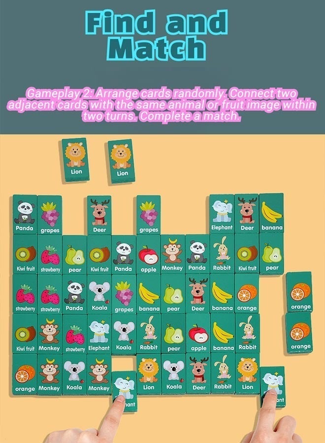 57 قطعة من ألعاب الألغاز التعليمية للأطفال، مطابقة الدومينو، لعبة الربط، شطرنج الذاكرة، تدريب التفكير المنطقي، مجموعة ممتعة للتكديس والتنسيق - Image 5