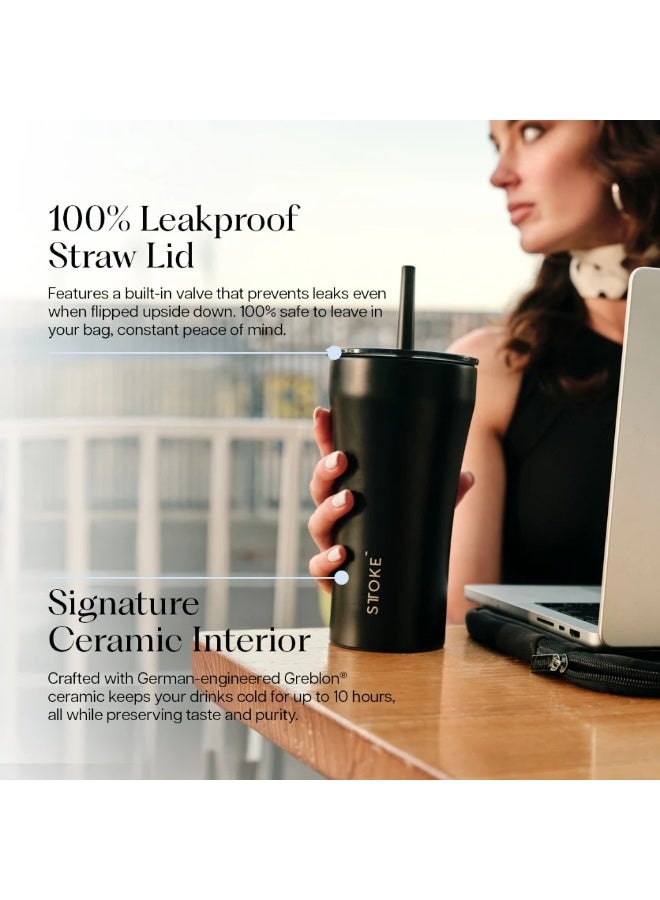 STTOKE Ceramic Insulated Leakproof Straw Tumbler Bottle - 590ml/20oz | Commuter Cup Classic Series - Image 2