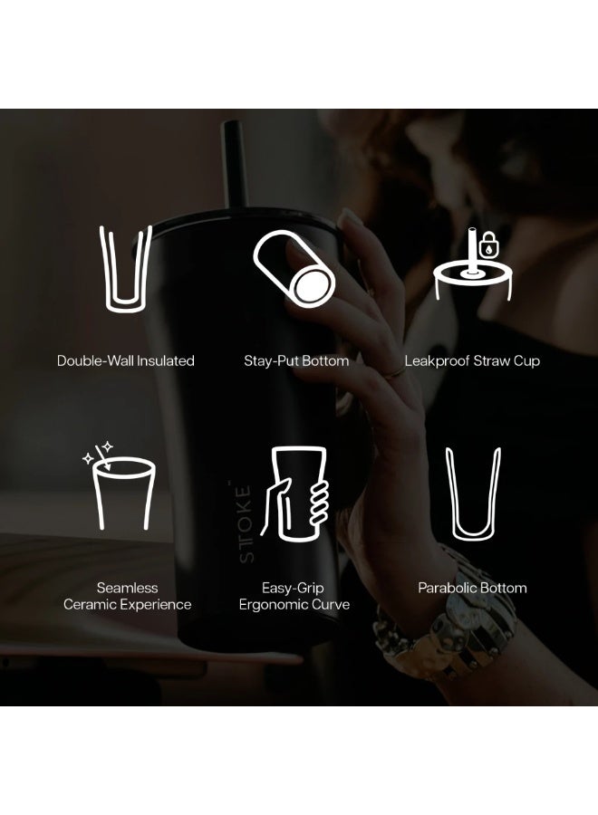 STTOKE Ceramic Insulated Leakproof Straw Tumbler Bottle - 590ml/20oz | Commuter Cup Classic Series - Image 3