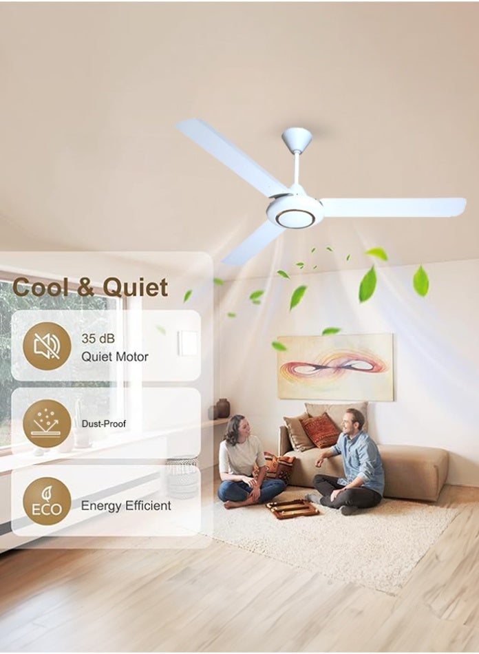 Vmax Premium Ceiling Fan with 3 Blades | 100% Copper Motor | 5 Speed Control | Energy Efficient | Quiet Operation 35dB | Modern Home & Office Ceiling Fan | Dustproof Metal Blades - Image 2