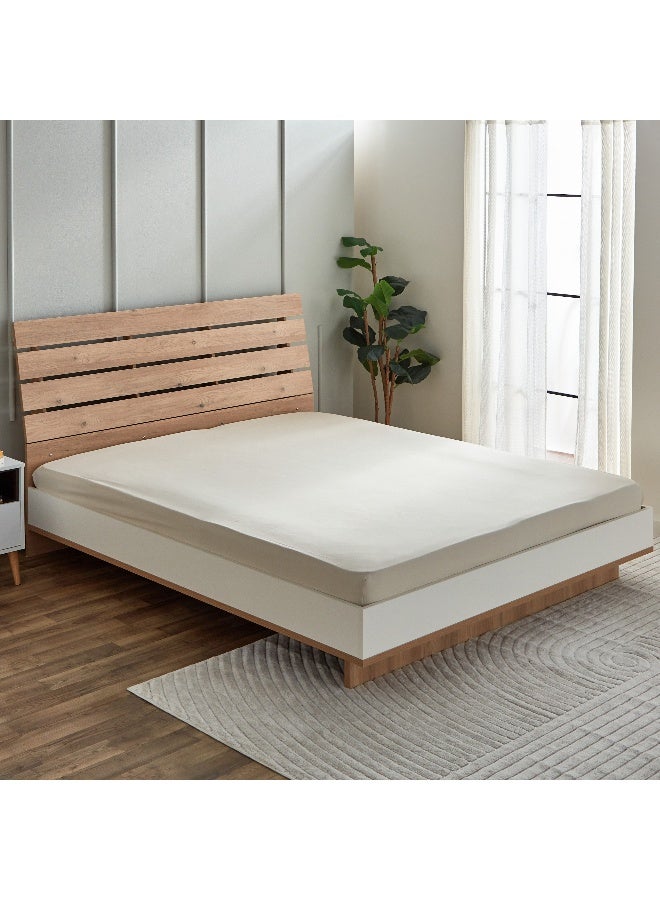 Home Box Derby Solid Microfiber Olympic Queen Fitted Sheet - 160x200+25 cm - Image 1