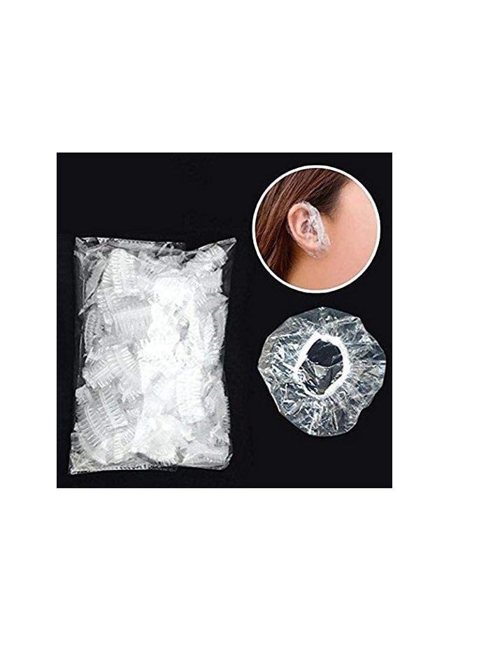 بروماس CK762 100 قطعة غطاء للأذنين واضح للاستعمال مرة واحدة غطاء للأذن واقي الأذن يغطي صبغة الشعر درع حامي - Image 2