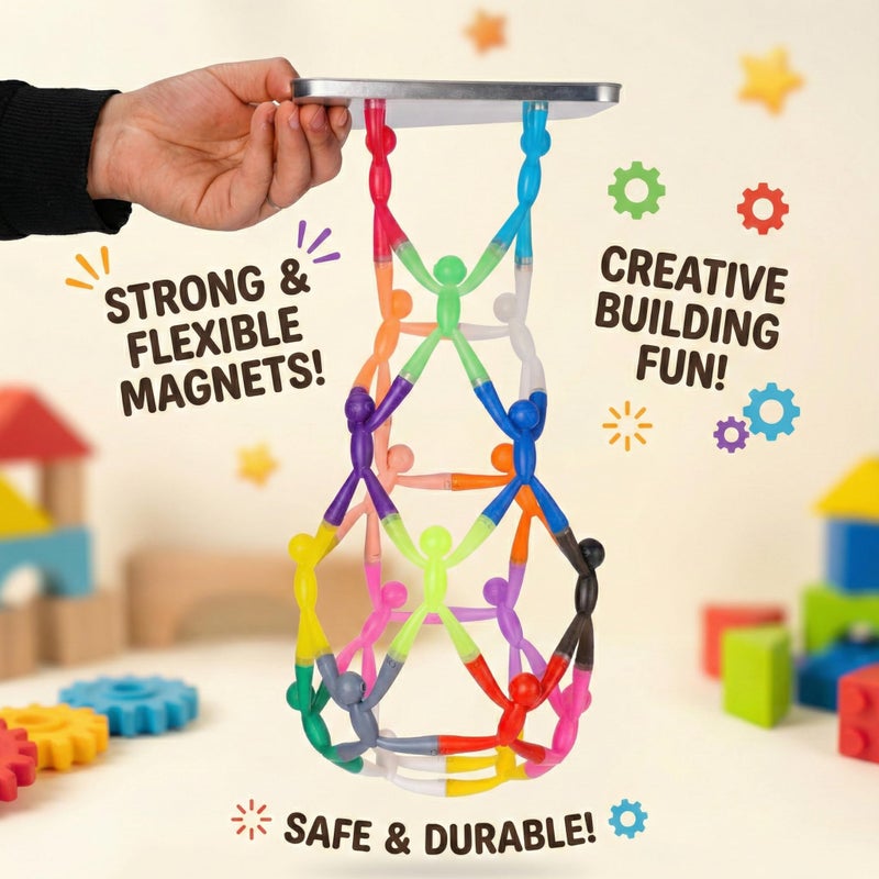 MAGMEN Magnetic Men Figures for Kids 10-Pack | Magnetic People Magnet Men Toys | Travel Toy Easter Basket Stuffer | Magnets Stay in â€” Safe | STEM Sensory Fidget | BPA-Free - Image 4