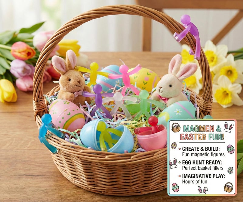 MAGMEN Magnetic Men Figures for Kids 10-Pack | Magnetic People Magnet Men Toys | Travel Toy Easter Basket Stuffer | Magnets Stay in â€” Safe | STEM Sensory Fidget | BPA-Free - Image 3