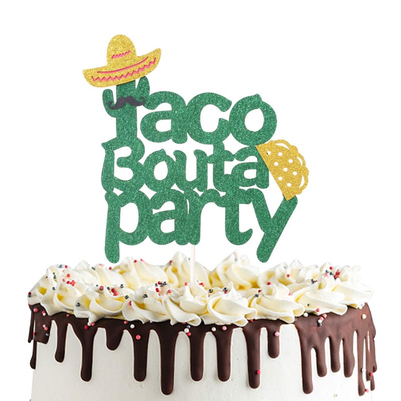 Taco Bout A Party Cake Topper,Mexican Fiesta Theme Birthday Baby Shower Wedding Bachelorette Party Decoration