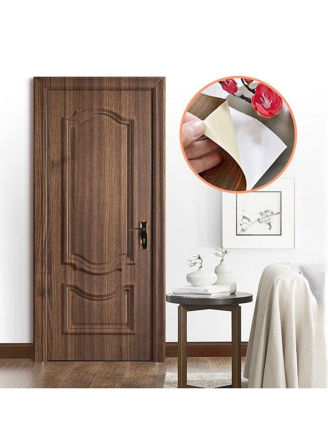 wolpin Wall Stickers Door Wallpaper Diy Vinyl Shelf Liner (45 Cm X 10 M) Wood Furniture Makeover Almirah Table Top Bedroom Wardrobe Kitchen Cupboard Door Brown