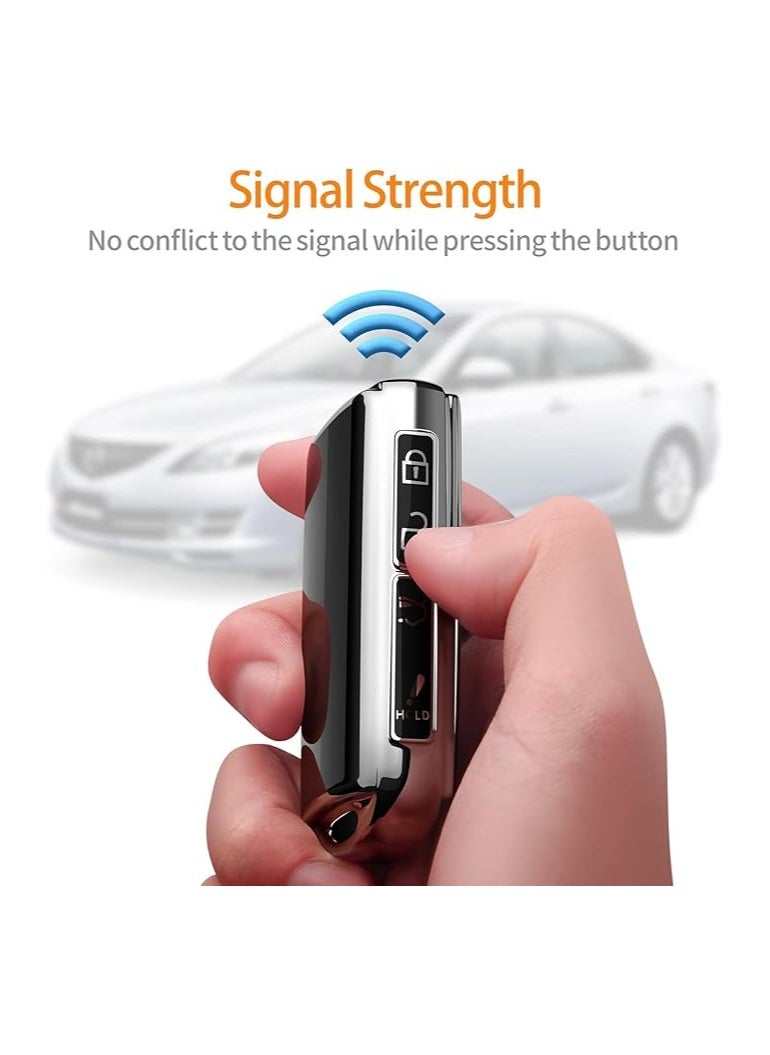 ماركة غير محددة غطاء مفاتيح TPU ممتاز مع سلسلة مفاتيح متوافقة مع Mazda - غطاء حماية كاملة سهل التركيب متوافق مع Mazda 3 2020-2024 Hatchback، Mazda CX-5، CX-9، CX-30، CX-90، CX-60  - Image 4