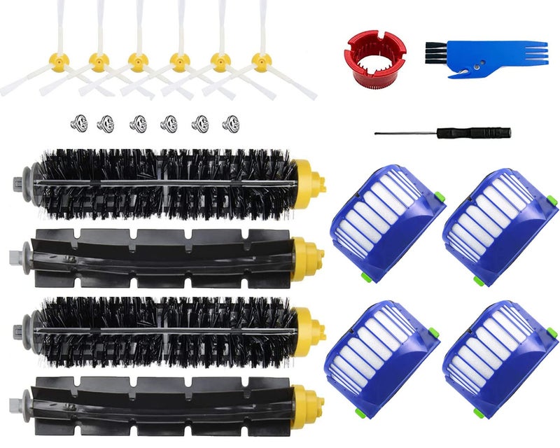 HsvrySa Replacement parts for iRobot Roomba 600 Series 694 675 618 692 675 676 695 677 671 655 645 690 680 660 650 620 614 & 500 Series 595 585 564 robot 2 Bristle 2 Beater Brush 4 Filter 6 Side Brush - Image 1