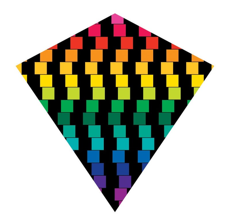 X-Kites 25 Inch Cubes ColorMax Nylon Diamond Kite with Line WinderHandle by XKites - Image 2