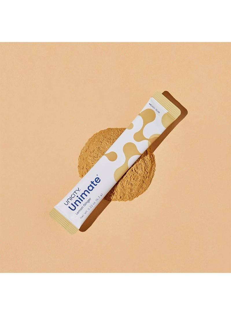 يونيسيتي عبوات UNICITY UNIMATE LEMON GINGER STICK - مذاق رائع - مزيج مشروب يربا ماتي فائق التركيز (30 عبوة) - Image 3