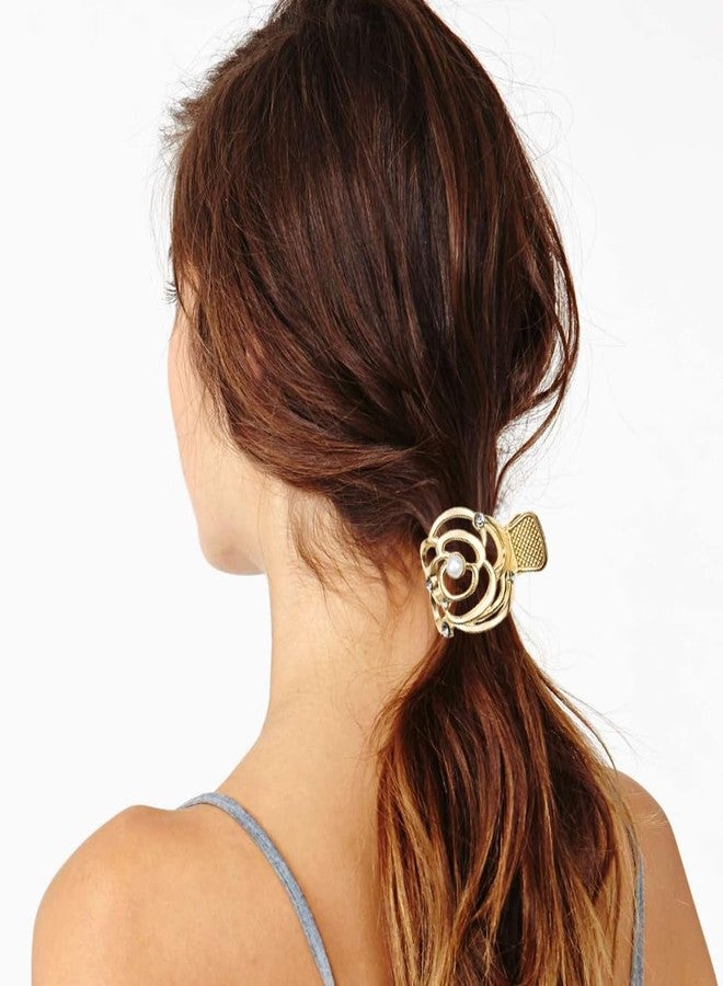 Arvintas 4 PACK Rose Hair Claw Clips for High Ponytail, Hair Cuff Holder Hair Claw Cuff Clips Non-Slip Styling Hair Accessories for Girls Women - Image 5