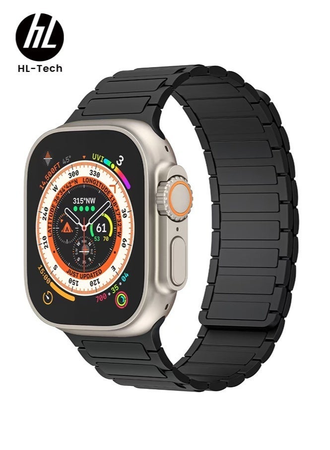 HL-Tech Magnetic watchband Compatible with Apple Watch Band 49mm 46mm 45mm 44mm 42mm Thin Silicone Replacement Wristband Strong Magnet link for iWatch SE SE2& Series 10/9/8/7/6/5/4 Ultra 2 - Image 3