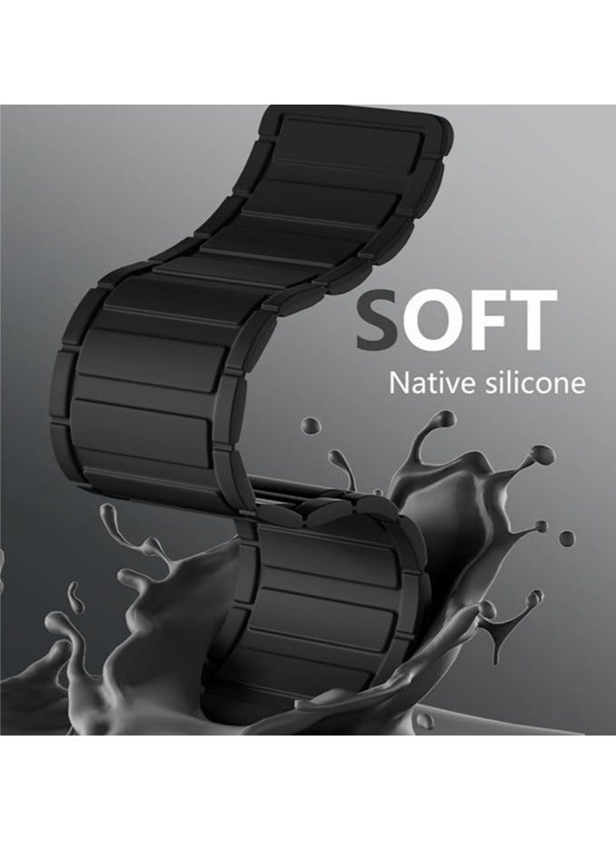 HL-Tech Magnetic watchband Compatible with Apple Watch Band 49mm 46mm 45mm 44mm 42mm Thin Silicone Replacement Wristband Strong Magnet link for iWatch SE SE2& Series 10/9/8/7/6/5/4 Ultra 2 - Image 5