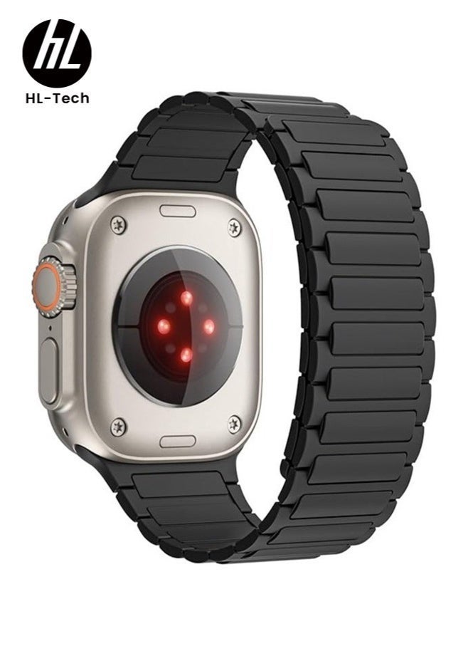 HL-Tech Magnetic watchband Compatible with Apple Watch Band 49mm 46mm 45mm 44mm 42mm Thin Silicone Replacement Wristband Strong Magnet link for iWatch SE SE2& Series 10/9/8/7/6/5/4 Ultra 2 - Image 2