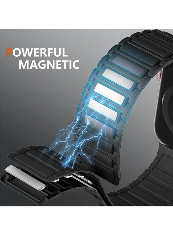 HL-Tech Magnetic watchband Compatible with Apple Watch Band 49mm 46mm 45mm 44mm 42mm Thin Silicone Replacement Wristband Strong Magnet link for iWatch SE SE2& Series 10/9/8/7/6/5/4 Ultra 2 - Image 4