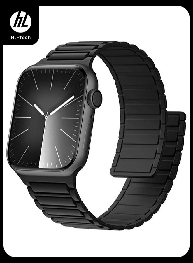 HL-Tech Magnetic watchband Compatible with Apple Watch Band 49mm 46mm 45mm 44mm 42mm Thin Silicone Replacement Wristband Strong Magnet link for iWatch SE SE2& Series 10/9/8/7/6/5/4 Ultra 2 - Image 1