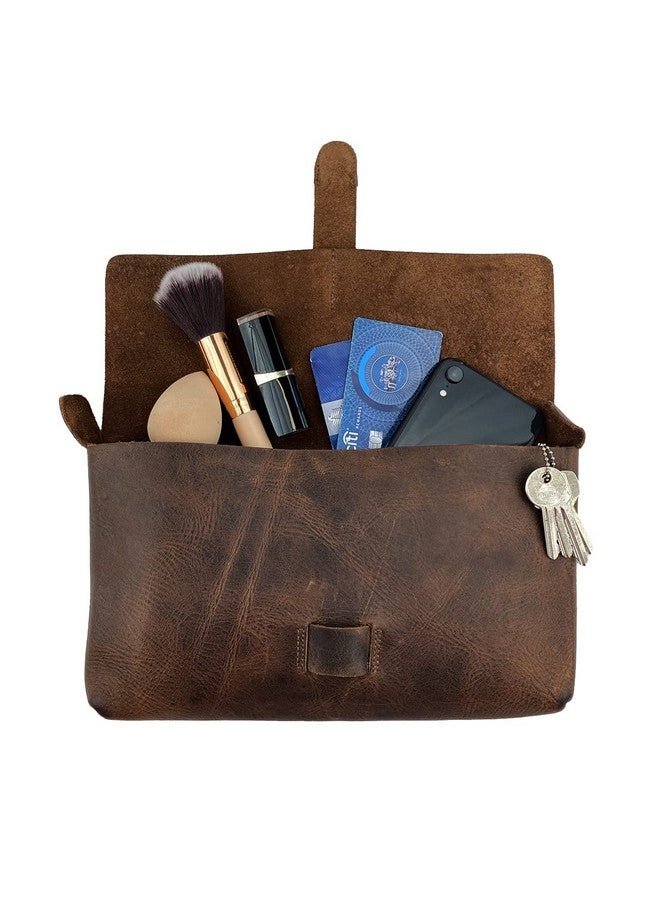 Hide & Drink Leather Clutch Bag Handbag Accessory Organizer Phone Bag Case Handmade Includes 101 Year Warranty :: Bourbon Brown - Image 5