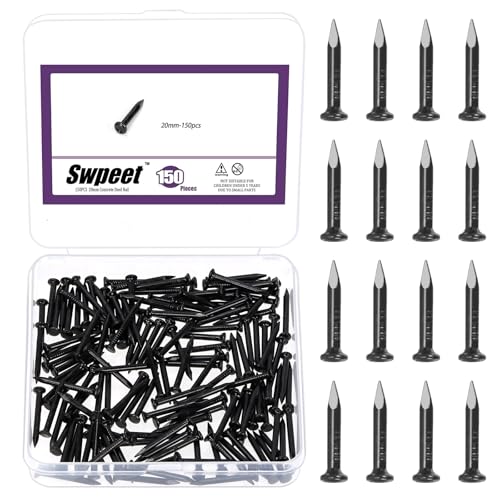 Swpeet 300Pcs 5 Sizes 34 114 135 2 238 Black Hardware Nails Assortment KitSteel Nail Galvanized Nails Small Nails Finishing Nails Wall Nails Wood Nails Nails for Concrete Brick - Image 1