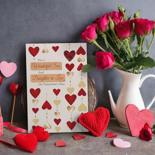 Obbyidk Son and Daughter-in-law Valentines Cards Gifts, Happy Valentine's Day Card for Son and Daughter in Law, May Today Be Full of Love for Each Other... - Image 5