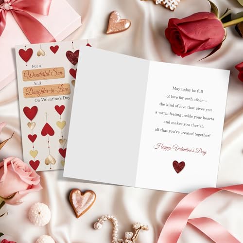 Obbyidk Son and Daughter-in-law Valentines Cards Gifts, Happy Valentine's Day Card for Son and Daughter in Law, May Today Be Full of Love for Each Other... - Image 3