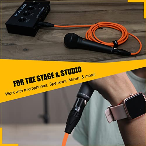 Hawk Proaudio Hawk Sxfg010 Gold Series Xlr Male To Female Microphone Cable With Cable Tie - 3 Meter (Orange Color), ?Orange - Image 5