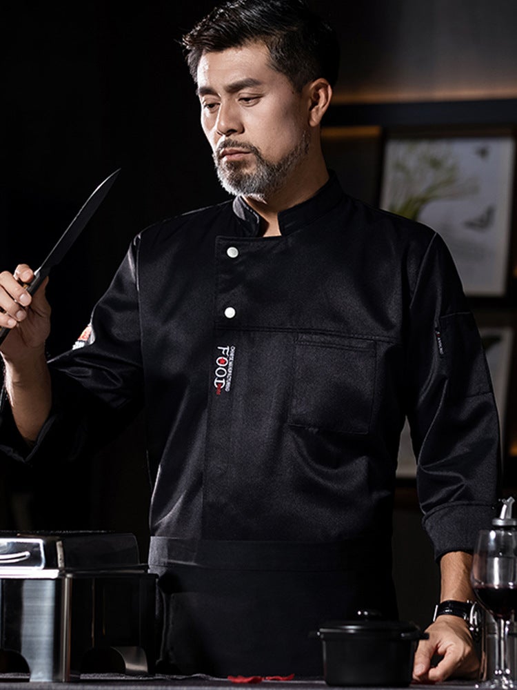 Catering Chef Clothes Long Sleeve Men'S And Women'S Spring, Back Kitchen Canteen Back El Kitchen Clothing Cake Baking Work Clothes - Image 4